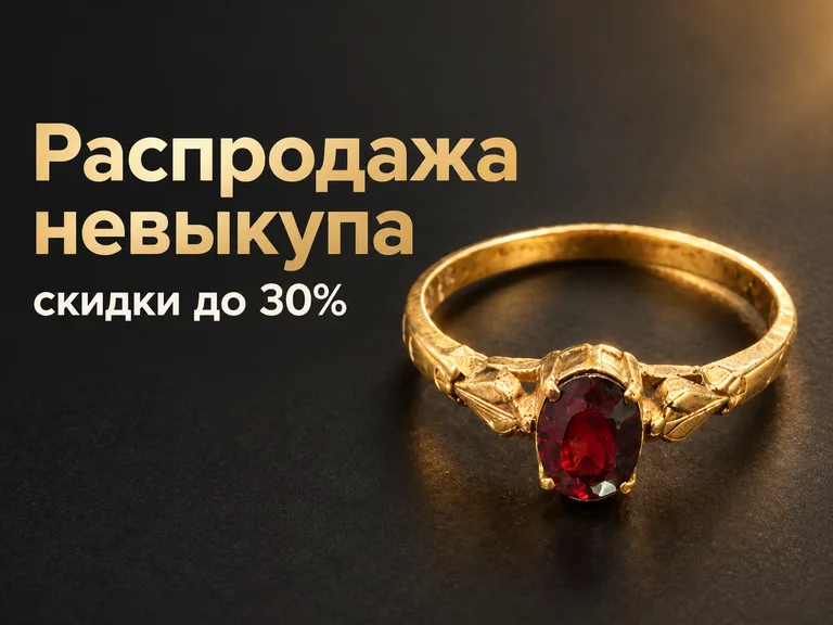 Баннер «Распродажа невыкупа» с кольцом на графитовом фоне